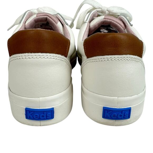 Keds Pursuit Leather Lace Up Sneakers White Pink Size 8.5 - Picture 6 of 8